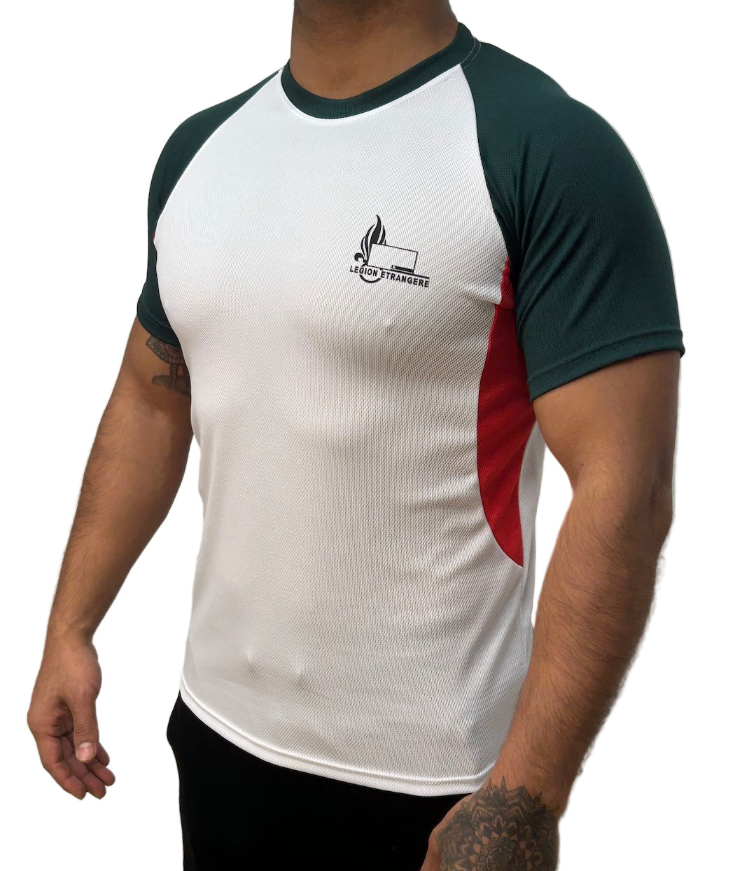 T-shirt de sport blanc vert rouge – Légion étrangère