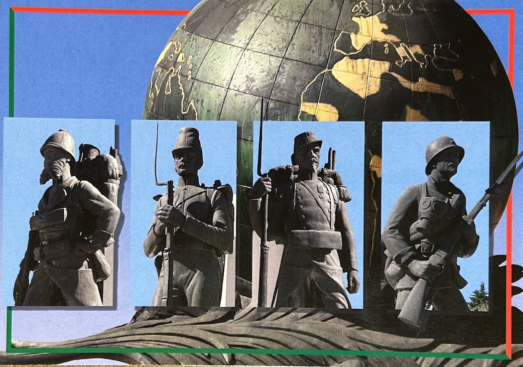 Carte postale monuments 4 soldats