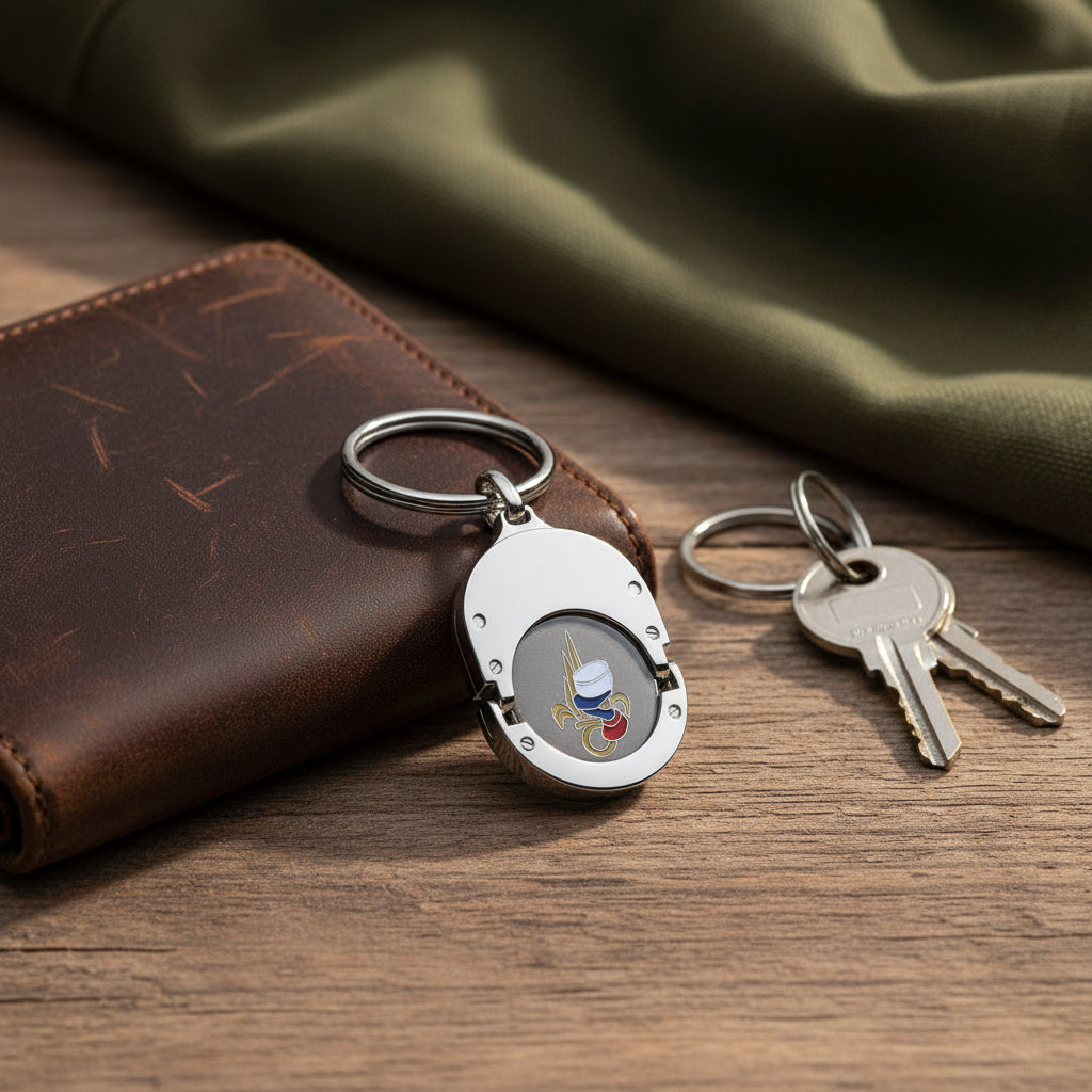 Porte-clés jeton pour caddy avec le logo Légion