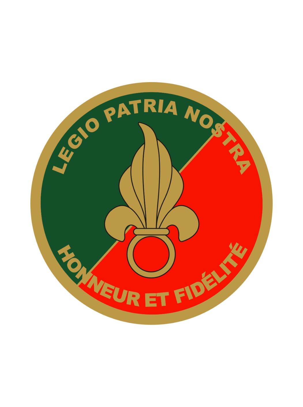 Fremdenlegion Granatenaufkleber – Grüner und roter Hintergrund