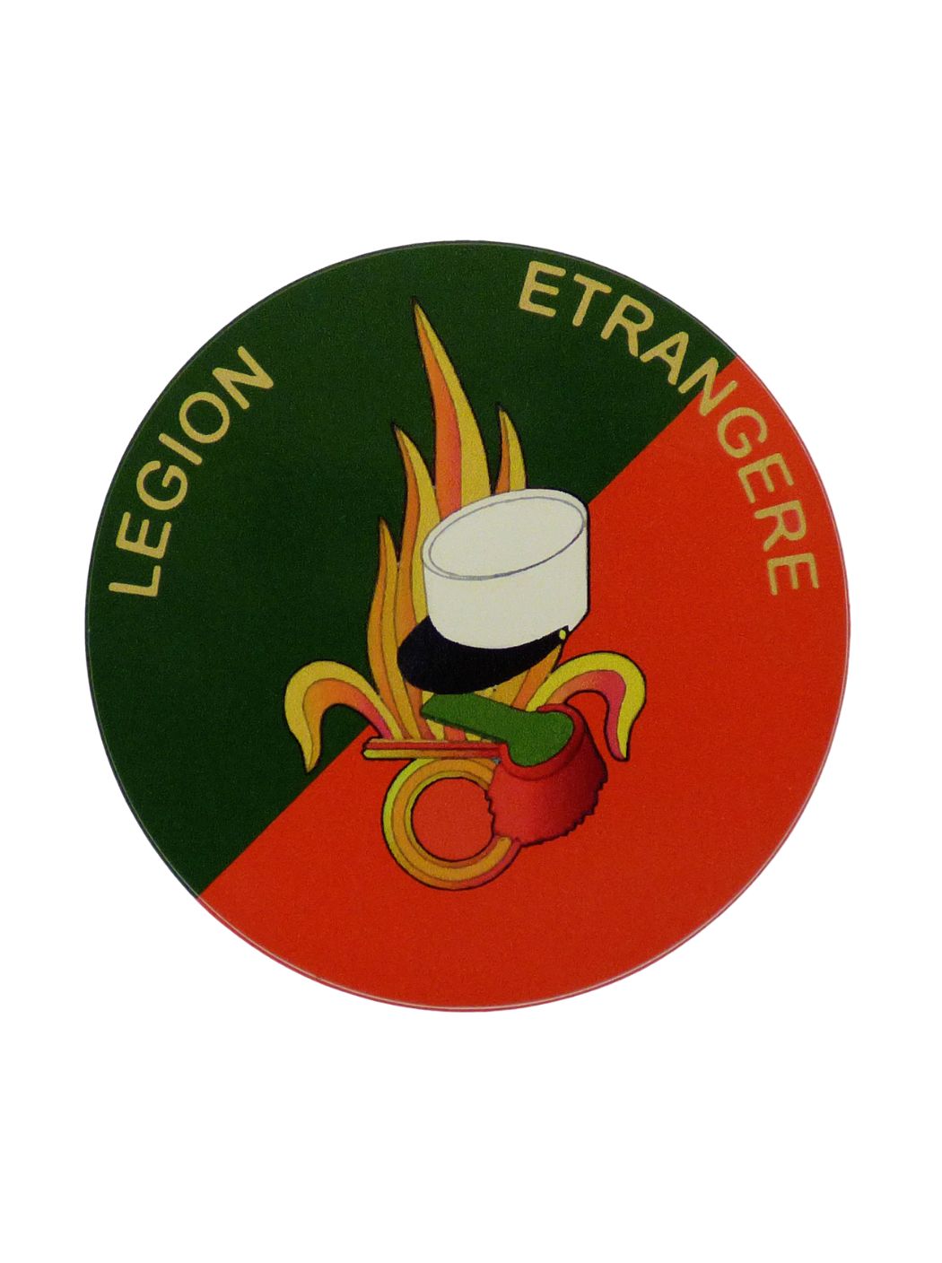 Aufkleber mit dem Logo der Fremdenlegion – Grüner und roter Hintergrund