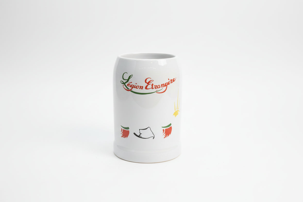 Chope à bière en céramique avec une assiette décorée "Légion étrangère" - 500 ml