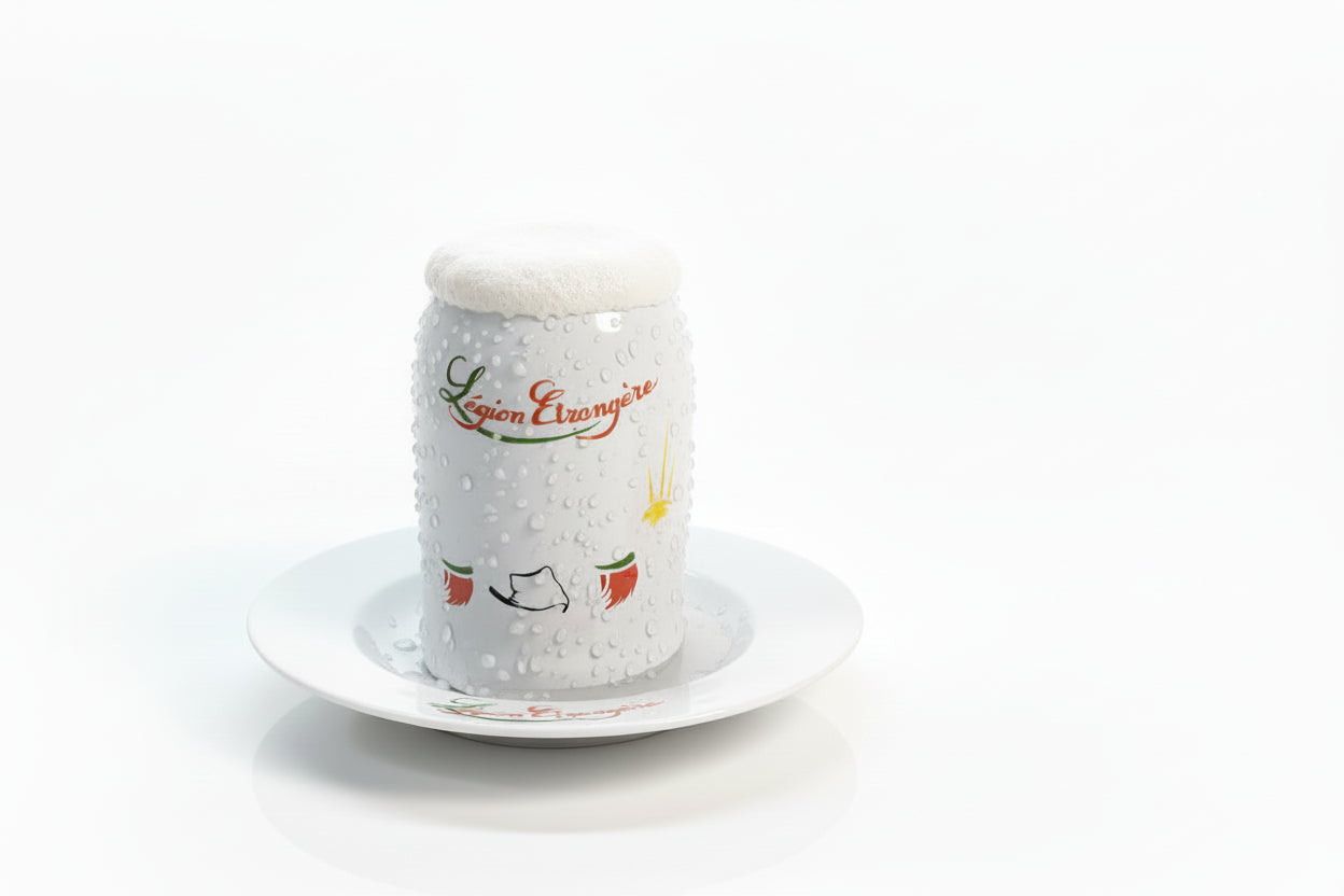 Chope à bière en céramique avec une assiette décorée "Légion étrangère" - 500 ml
