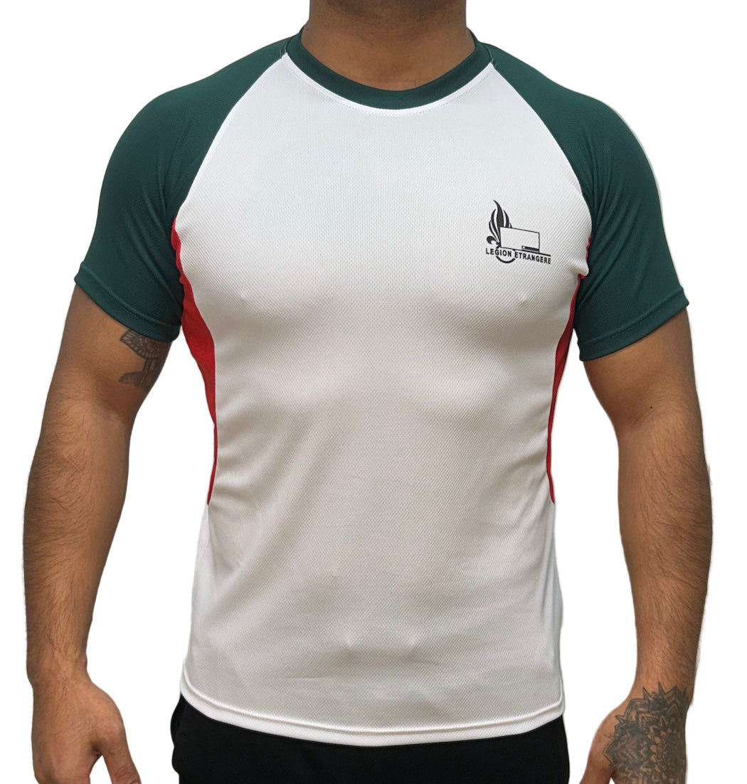 T-shirt de sport blanc vert rouge  – Légion étrangère