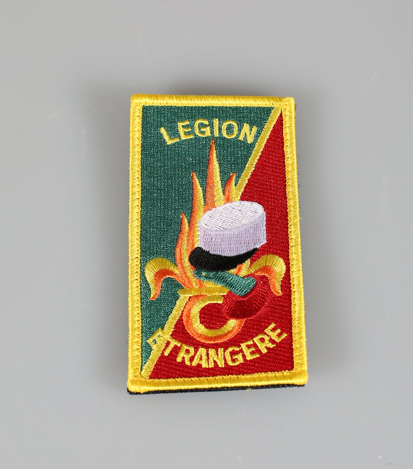 Green and Red Foreign Legion Rectangle Badge