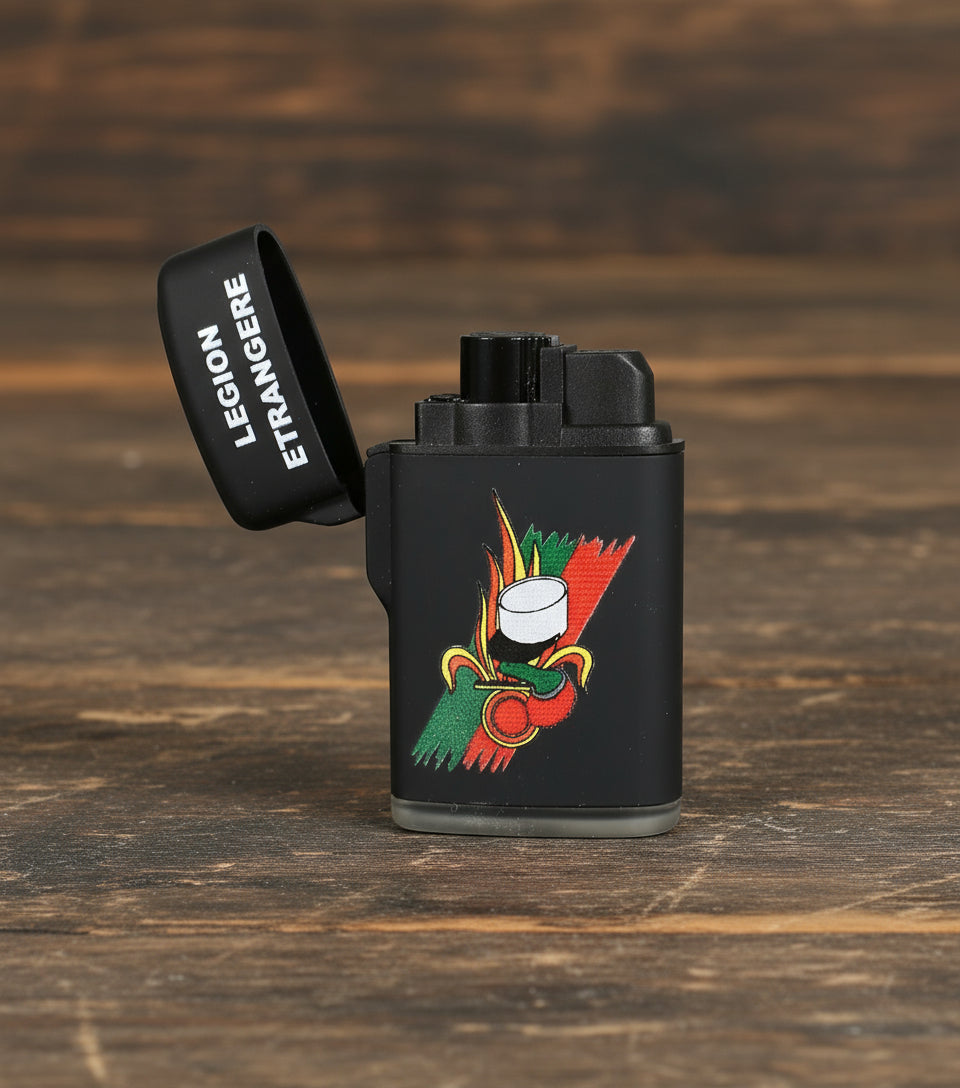 Briquet Jet Flamme Logo Noir
