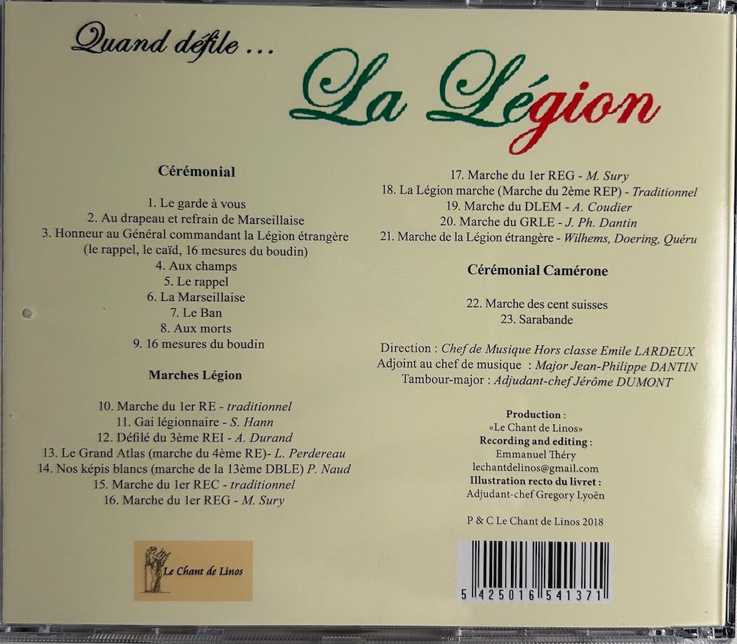 CD - "Quand défile la Légion étrangère"